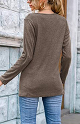Women's Long Sleeve V Neck T Shirts