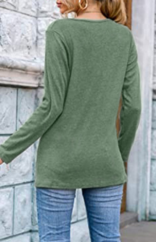 Women's Long Sleeve V Neck T Shirts