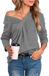 Women's Long Sleeve V Neck T Shirts