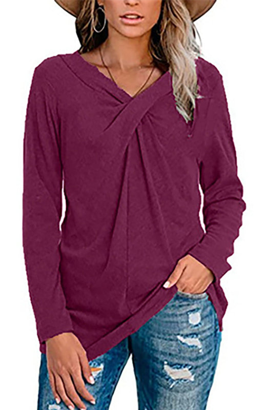 Women's Long Sleeve V Neck T Shirts