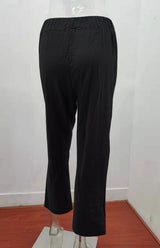 Women's European And American Elastic Waist Solid Color Belt Loose Trousers
