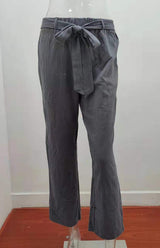 Women's European And American Elastic Waist Solid Color Belt Loose Trousers