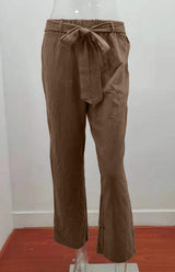 Women's European And American Elastic Waist Solid Color Belt Loose Trousers