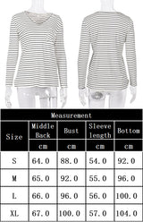 Women's Striped Bottoming Shirt Top Leaning Long-Sleeved T-Shirt