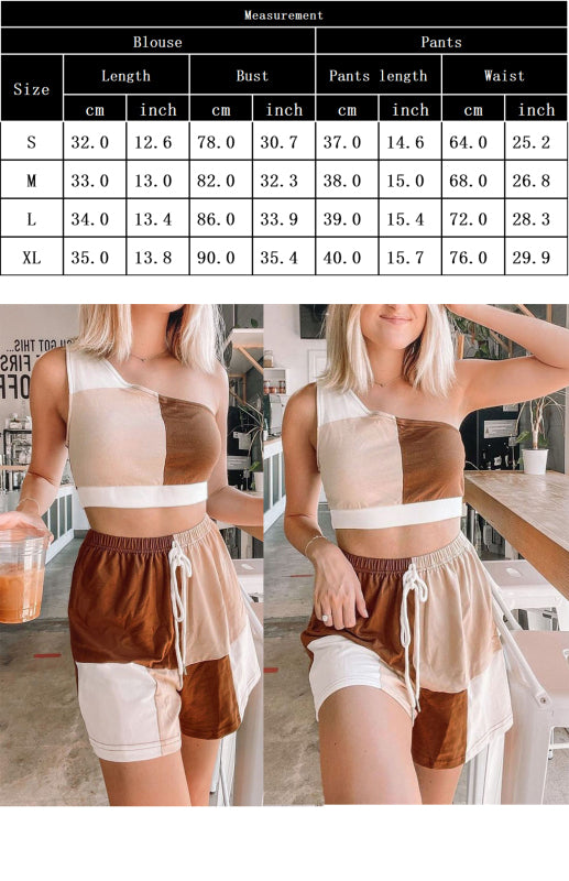 Women's Cross Shoulder Vest Panel Set