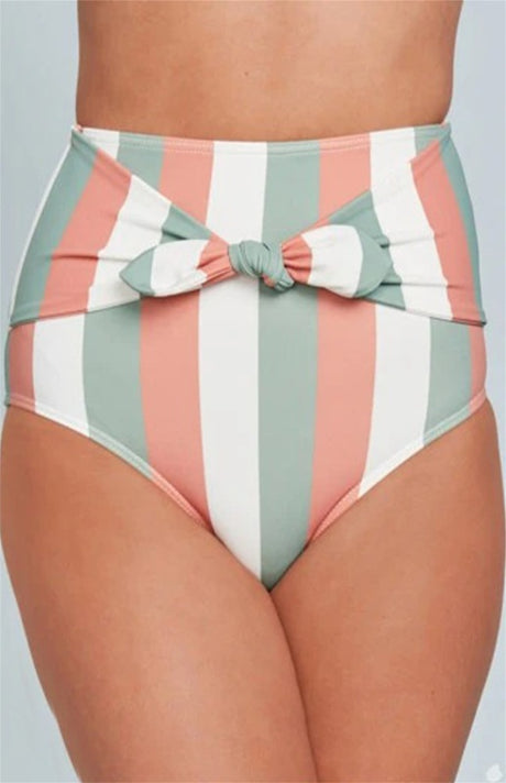 Women's Printed Bow High Waist Swim Shorts