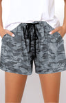 Women's Camouflage Drawstring Waist Little Girls' Shorts with Pockets