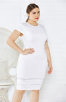 Women's Plus Size Solid Color Round Neck Short Sleeve Dress