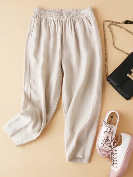 $38.58 Cotton and linen cropped pants women's summer thin loose all-match carrot harem pants