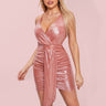 Women's sexy back tie deep V -neck strap dress