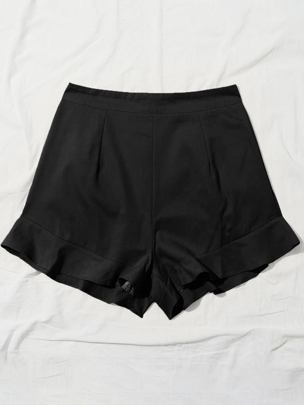 Women's lotus leaf edge loose casual shorts