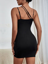Opulence EmpórionBlack Hot Girl Cutout Dress With Waist Sling Dress