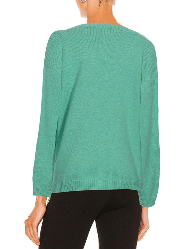 Women's Casual Loose Knit Buttoned Cardigan