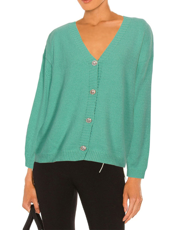 Women's Casual Loose Knit Buttoned Cardigan