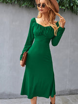 Women's Cinched Neckline Front Cross Maxi Dress