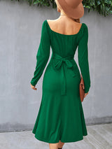 Women's Cinched Neckline Front Cross Maxi Dress