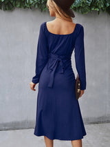 Women's Cinched Neckline Front Cross Maxi Dress