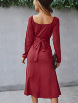 Women's Cinched Neckline Front Cross Maxi Dress