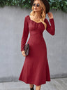 Women's Cinched Neckline Front Cross Maxi Dress