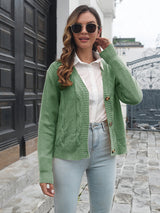 Women's fried dough twist loose knit cardigan sweater