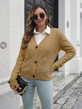 Women's fried dough twist loose knit cardigan sweater