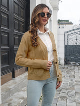 Women's fried dough twist loose knit cardigan sweater