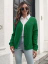 Women's solid color button loose knit cardigan sweater