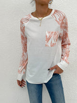 Women's Round Neck Pullover Fashion Patchwork Top