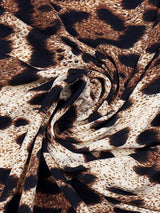 Women's Long Sleeve Leopard Print Cardigan Mid Length Coat