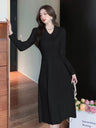 Women's French chic knitted skirt bottoming dress
