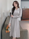 Women's French chic knitted skirt bottoming dress