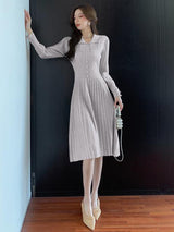 Women's French chic knitted skirt bottoming dress