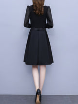 Women's new temperament waist-slimming splicing fake two pieces dress