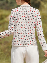 Women’s Statement Cat Print Blouse With Iconic Cat Cutout Collar