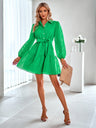 Women's single breasted slim fit solid Plaid Dress