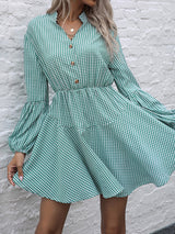 Women's fashion standing collar leopard print dress