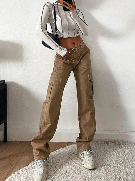Women’s Loose Fit Low Rise Cargo Pants