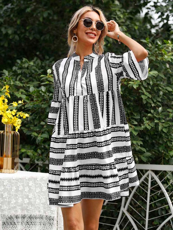 Women’s Striped Loose Fit Babydoll Dress