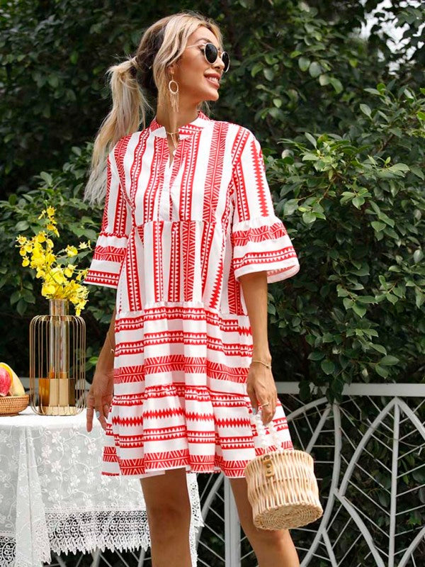 Women’s Striped Loose Fit Babydoll Dress