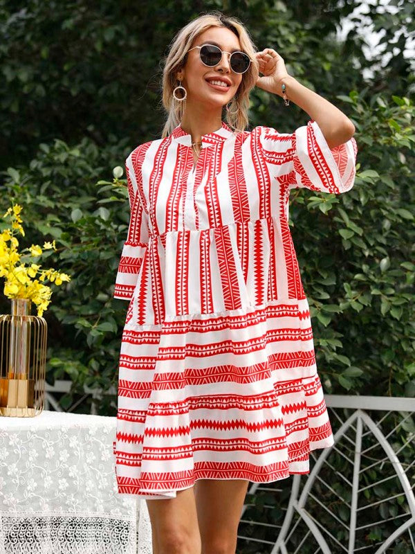 Women’s Striped Loose Fit Babydoll Dress