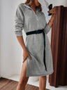 Women's Simple Sporty Mid Zip Casual Dress