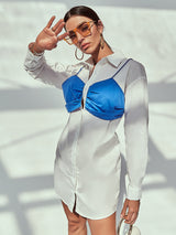 Women's Cup Bust Button Front Shirtdress