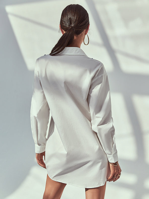 Women's Cup Bust Button Front Shirtdress
