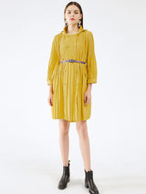 Women’s Double Breasted Buttons Pleats Dress Cardigan