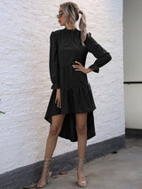 Women's long-sleeved commuter dovetail dress