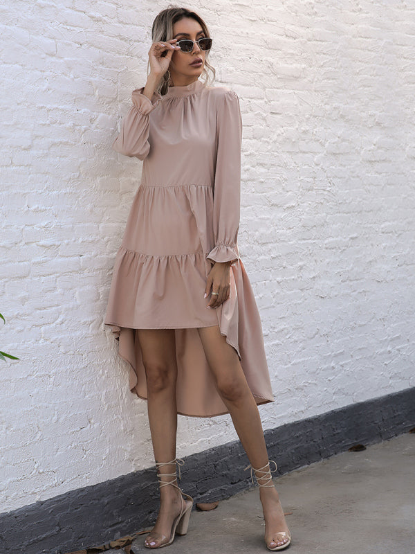 Women's long-sleeved commuter dovetail dress