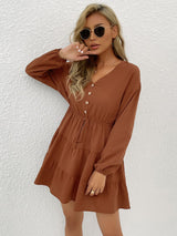 Women's button decorated pullover casual dress