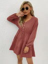 Women's button decorated pullover casual dress