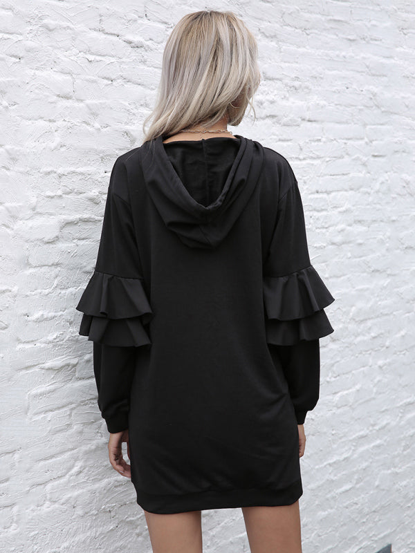 Women’s Stylish Hoodie Dress With Fashionable Sleeves