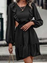 Women’s Adorable Ruffle Side Cutout Dress